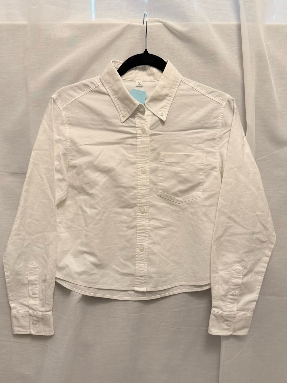 Women's White Button-Down Shirt with Chest Pocket